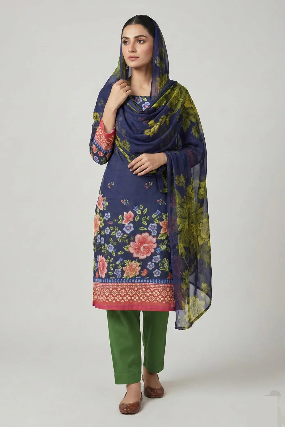 Sapphire Unstitched Printed Lawn 3pc